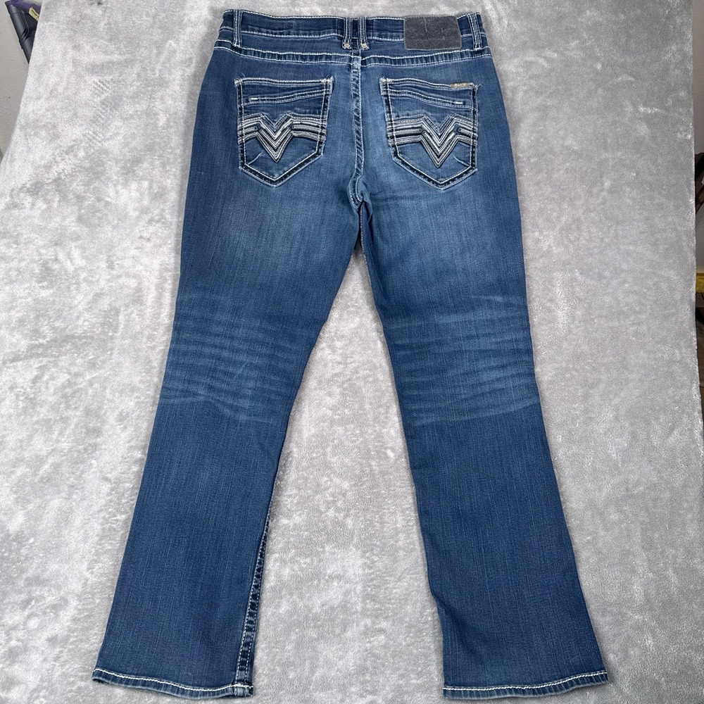 Salvage Supply Co Men's Jeans 36x32 Anarchy Relaxed Straight Blue Embroidered